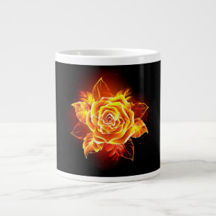 Blooming Fire Rose Large Coffee Mug