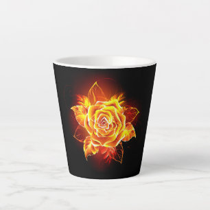 Blooming Fire Rose Latte Mug