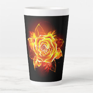 Blooming Fire Rose Latte Mug