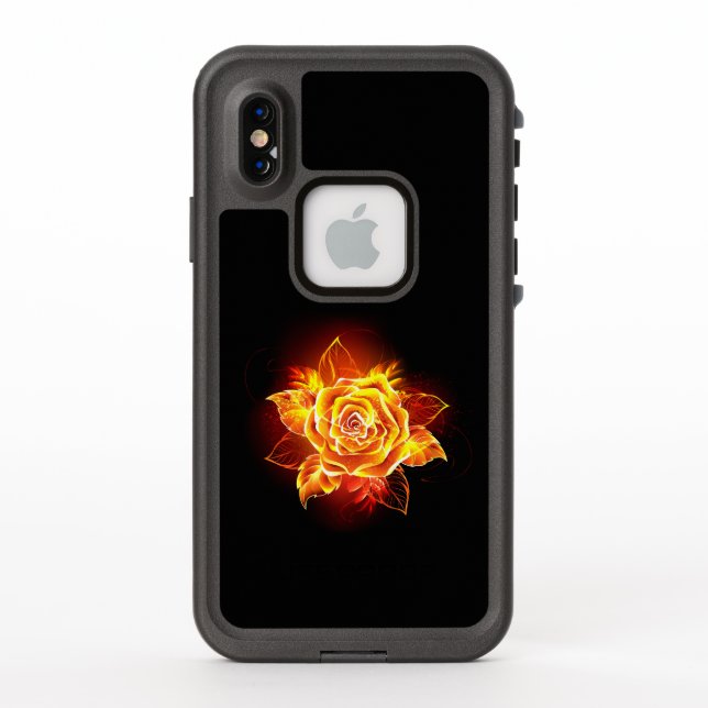 Blooming Fire Rose LifeProof iPhone Case (Back)