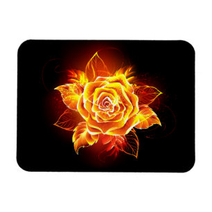 Blooming Fire Rose Magnet