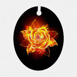Blooming Fire Rose Metal Tree Decoration