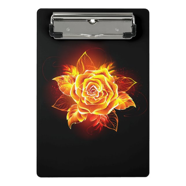 Blooming Fire Rose Mini Clipboard (Front)