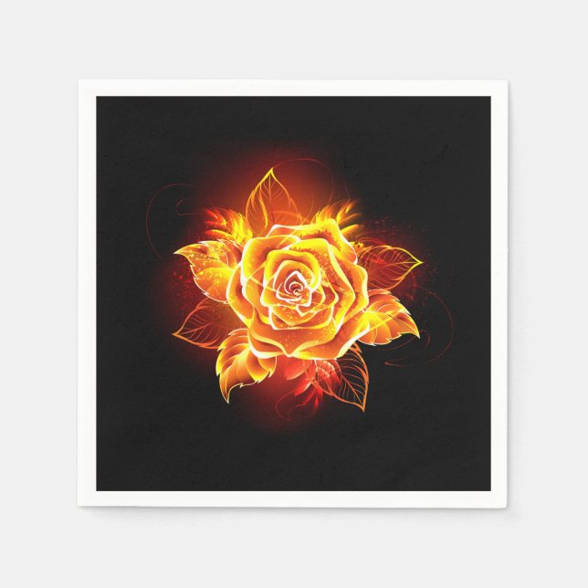 Blooming Fire Rose Napkin (Front)
