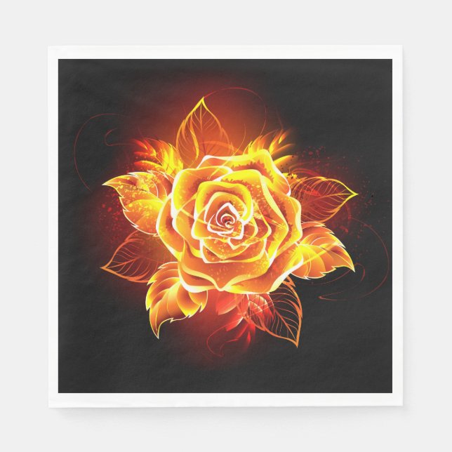 Blooming Fire Rose Napkin (Front)