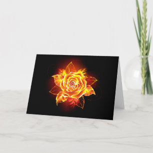 Blooming Fire Rose Note Card