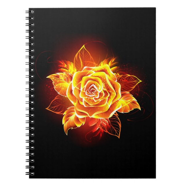 Blooming Fire Rose Notebook (Front)