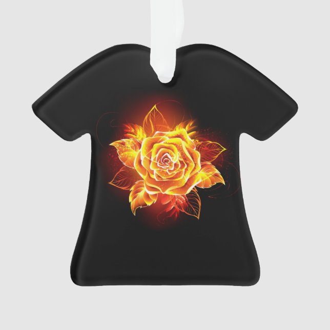 Blooming Fire Rose Ornament (Front)