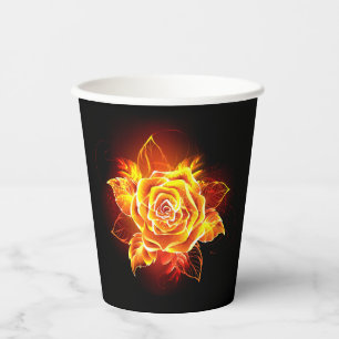 Blooming Fire Rose Paper Cups