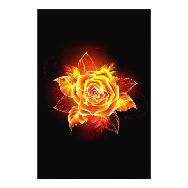 Blooming Fire Rose Photo Print (Front)