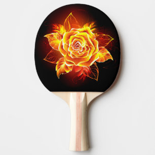Blooming Fire Rose Ping Pong Paddle