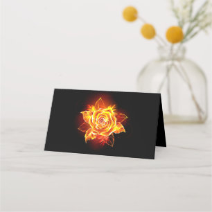 Blooming Fire Rose Place Card