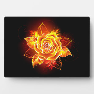 Blooming Fire Rose Plaque