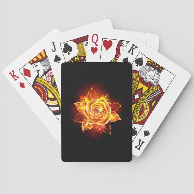 Blooming Fire Rose Playing Cards (Back)