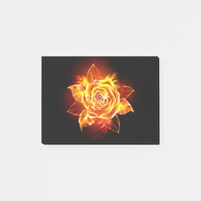 Blooming Fire Rose Post-it Notes (Front)