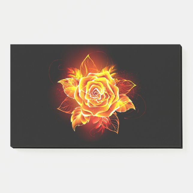 Blooming Fire Rose Post-it Notes (Front)