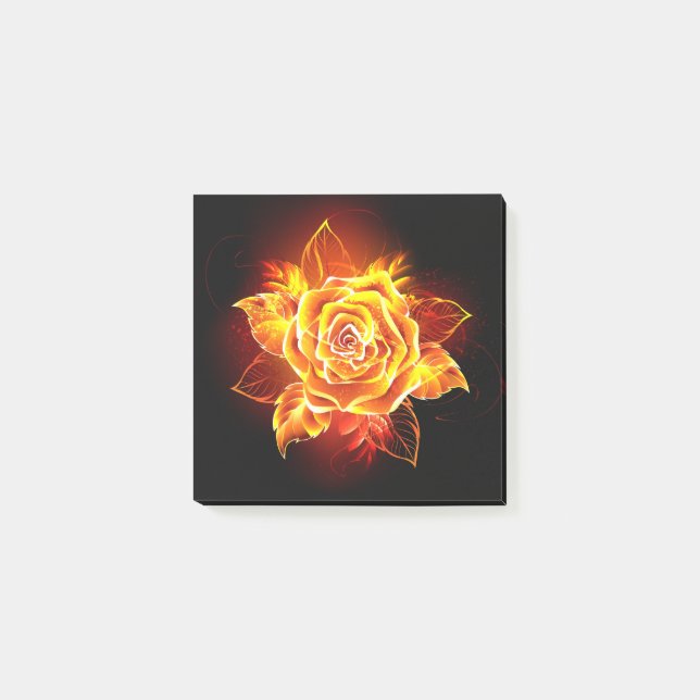 Blooming Fire Rose Post-it Notes (Front)