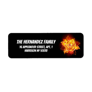 Blooming Fire Rose Return Address Label