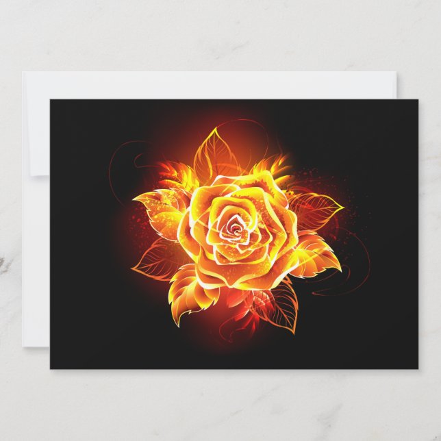Blooming Fire Rose Save The Date (Front)