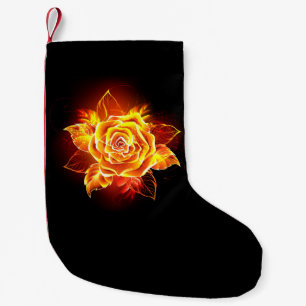 Blooming Fire Rose Small Christmas Stocking