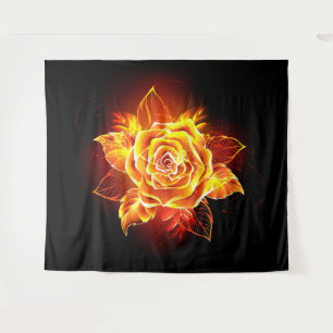 Blooming Fire Rose Tapestry