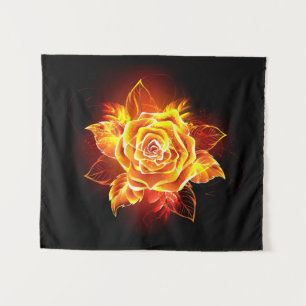 Blooming Fire Rose Tapestry