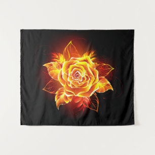 Blooming Fire Rose Tapestry