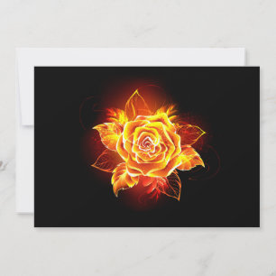 Blooming Fire Rose Thank You Card