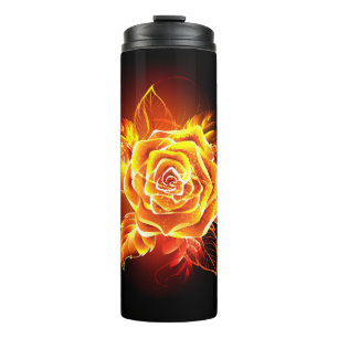 Blooming Fire Rose Thermal Tumbler