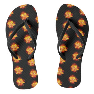 Blooming Fire Rose Thongs