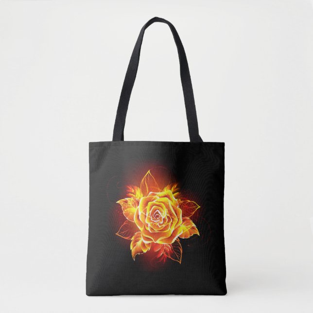 Blooming Fire Rose Tote Bag (Front)
