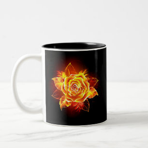Blooming Fire Rose Two-Tone Coffee Mug