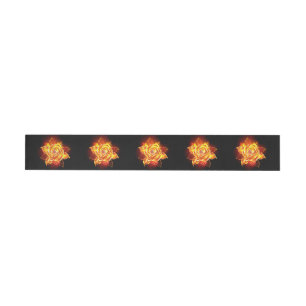 Blooming Fire Rose Wrap Around Label