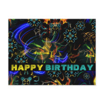 Blooming Fireworks Folk Art Birthday