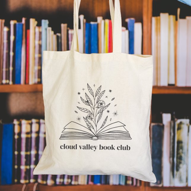 Blooming Floral Book Personalised Book Club Tote Bag (Creator Uploaded)