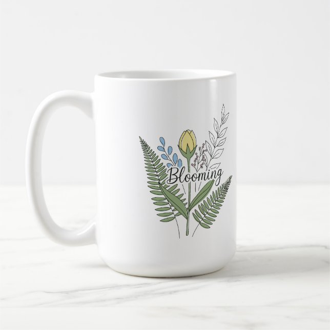 "Blooming" Floral & Botanical Coffee Mug (Left)
