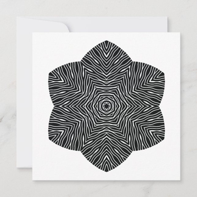 Blooming Floral Note Card in Black and White (Front)