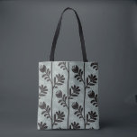 Blooming Floral Silhouette L black flowers Tote Bag<br><div class="desc">Stems rise like quiet whispers, each bloom a soft expression of life unfolding. Delicate leaves curl & stretch in rhythmic elegance, timelessly serene. / Ideal for accent walls, cushions, or curtains in cozy living spaces or bedrooms. Its gentle floral motif brings warmth, balance, and an organic touch, transforming interiors into...</div>