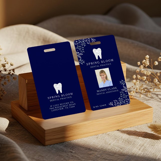 Blooming Flourishing Dental Tooth Logo ID Photo ID Badge (Blooming Flourishing Dental Tooth Logo ID Photo Badge)