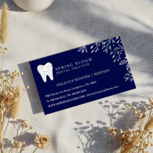 Blooming Flourishing Dental Tooth Tree Logo Magnetic Business Card