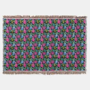 Blooming flower garden chic floral foliage throw blanket