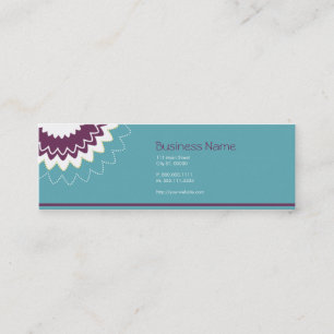 Blooming Flower - Purple, Teal, Green Mini Business Card