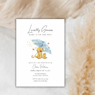 Blooming Flower Rain Boots Umbrella Baby Shower Invitation