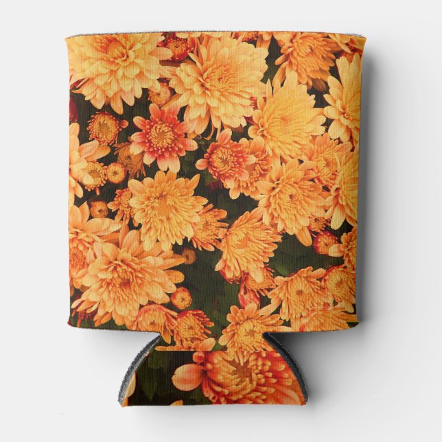 Blooming flowers, colourful background. can cooler (Front)