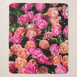 Blooming flowers make a floral background texture sherpa blanket
