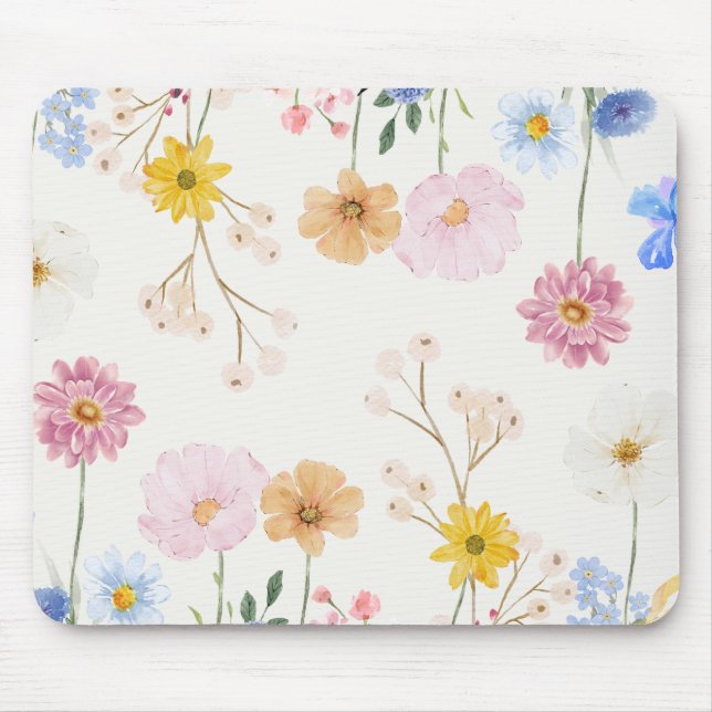 Blooming Flowers Mouse Pad (Front)
