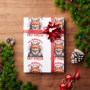 Blooming Fox Fashion Aesthetic Wrapping Paper