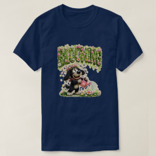 Blooming Funny Floral Dog T-Shirt for Flower