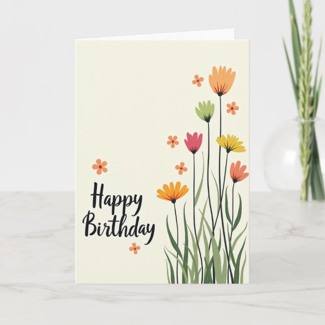 Blooming Garden Birthday Card (Front)