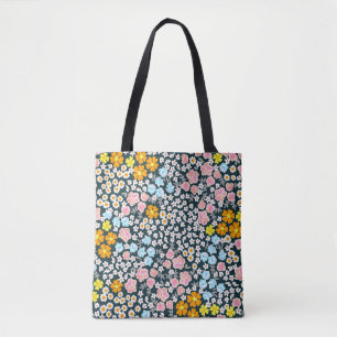 Blooming garden with roses and wildflowers. Vintag Tote Bag